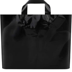 60 Pack Black Merchandise Bags Plastic Gift Bags L